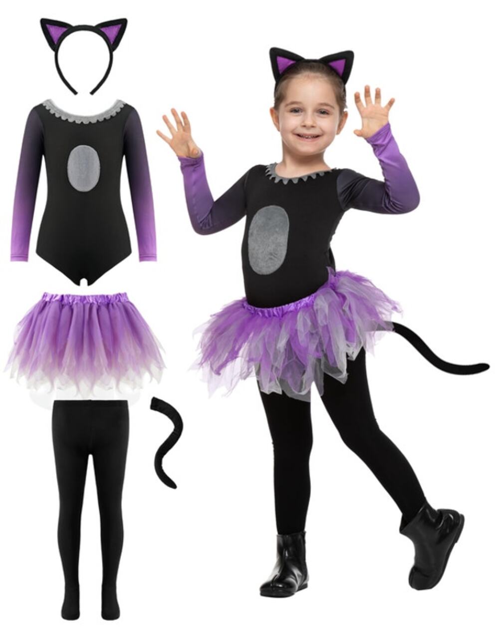 Spooktacular Tutu Cat Skirt Costume with Tail 3T
